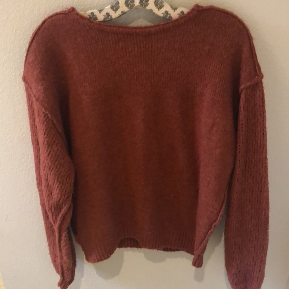 Rust Free People Wrap Sweater - Picture 6 of 6
